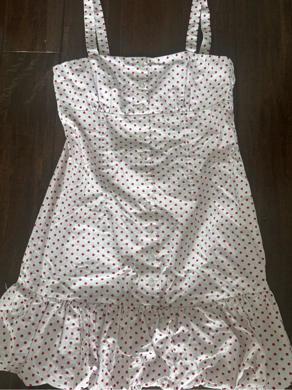 White and Red Polka Dot Sundress